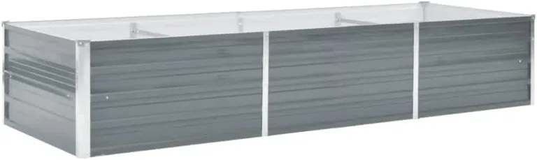 Garten-Hochbeet Verzinkter Stahl Gartenbeet Pflanzbeet Frühbeet 240x80x45 cm Grau – Bild 3