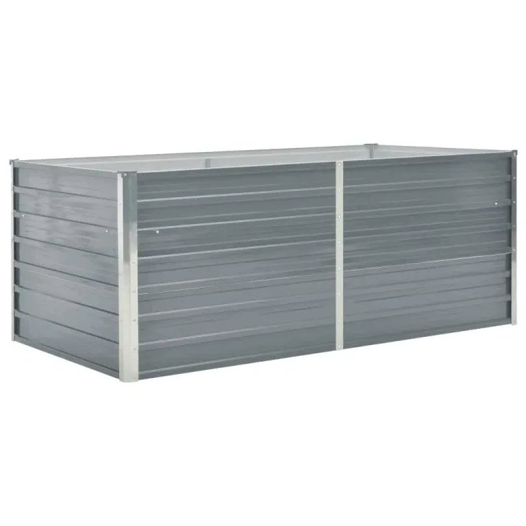 Myheimly Hochbeet 160 x 80 x 45 cm Verzinkter Stahl Gartenbeet Pflanzbeet Frühbeet Grau – Bild 2