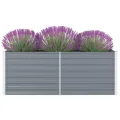 Myheimly Hochbeet 160 x 80 x 45 cm Verzinkter Stahl Gartenbeet Pflanzbeet Frühbeet Grau - Thumbnail 1