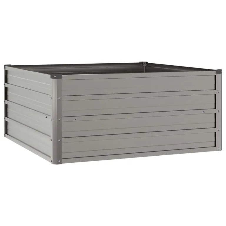 Myheimly Hochbeet, Hochbeet für Garten Balkon Terrasse, Kräuterhochbeet zum Selber Bauen, Gemüsebeet Pflanzkübel aus Metall, Grau Cortenstahl 100 x 100 x 45 cm – Bild 3