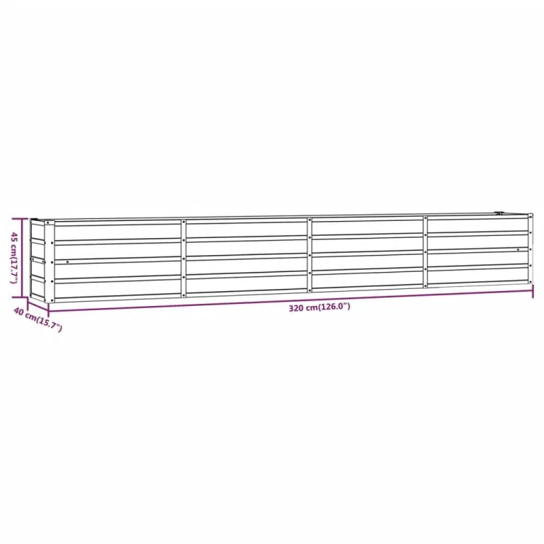 Myheimly Hochbeet, Hochbeet für Garten Balkon Terrasse, Kräuterhochbeet zum Selber Bauen, Gemüsebeet Pflanzkübel aus Metall, Grau Cortenstahl 320 x 40 x 45 cm – Bild 8