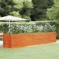 Myheimly Hochbeet, Hochbeet für Garten Balkon Terrasse, Kräuterhochbeet zum Selber Bauen, Gemüsebeet Pflanzkübel aus Metall, Grau Cortenstahl 160 x 40 x 77 cm - Thumbnail 9