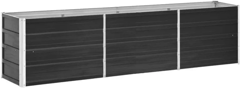 Hochbeet Pflanzkübel Pflanzbeet Gemüsebeet Gartenbeet Frühbeet Blumenkasten Pflanzkasten Garten Verzinkter Stahl Anthrazit 240 x 40 x 45 cm – Bild 1