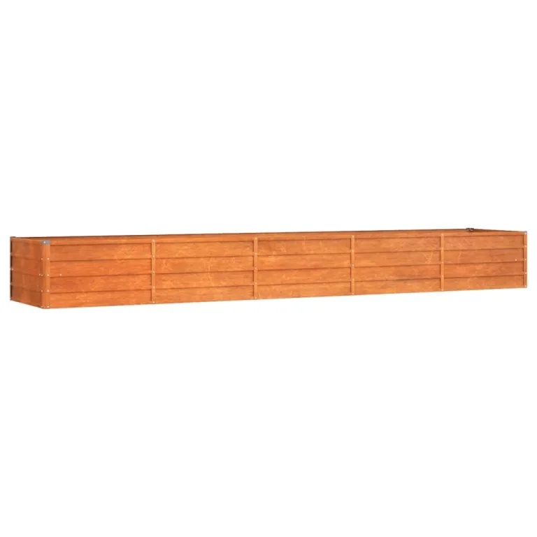 Myheimly Hochbeet, Hochbeet für Garten Balkon Terrasse, Kräuterhochbeet zum Selber Bauen, Gemüsebeet Pflanzkübel aus Metall, Grau Cortenstahl 400 x 80 x 45 cm – Bild 2