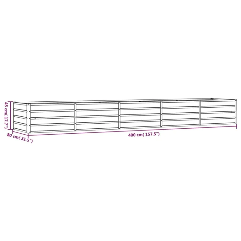 Myheimly Hochbeet, Hochbeet für Garten Balkon Terrasse, Kräuterhochbeet zum Selber Bauen, Gemüsebeet Pflanzkübel aus Metall, Grau Cortenstahl 400 x 80 x 45 cm – Bild 8