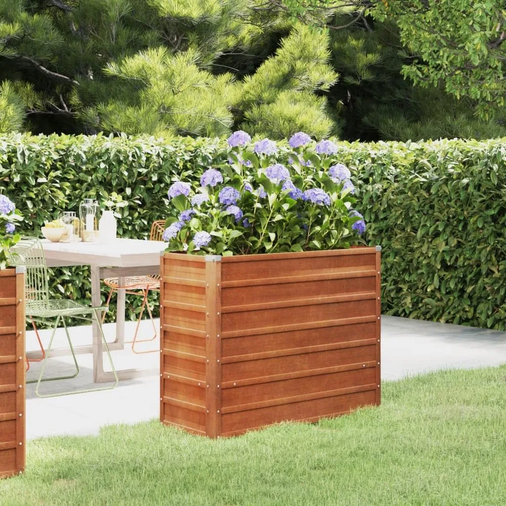 Myheimly Hochbeet, Hochbeet für Garten Balkon Terrasse, Kräuterhochbeet zum Selber Bauen, Gemüsebeet Pflanzkübel aus Metall, Grau Cortenstahl 100 x 40 x 77 cm - Bild 1