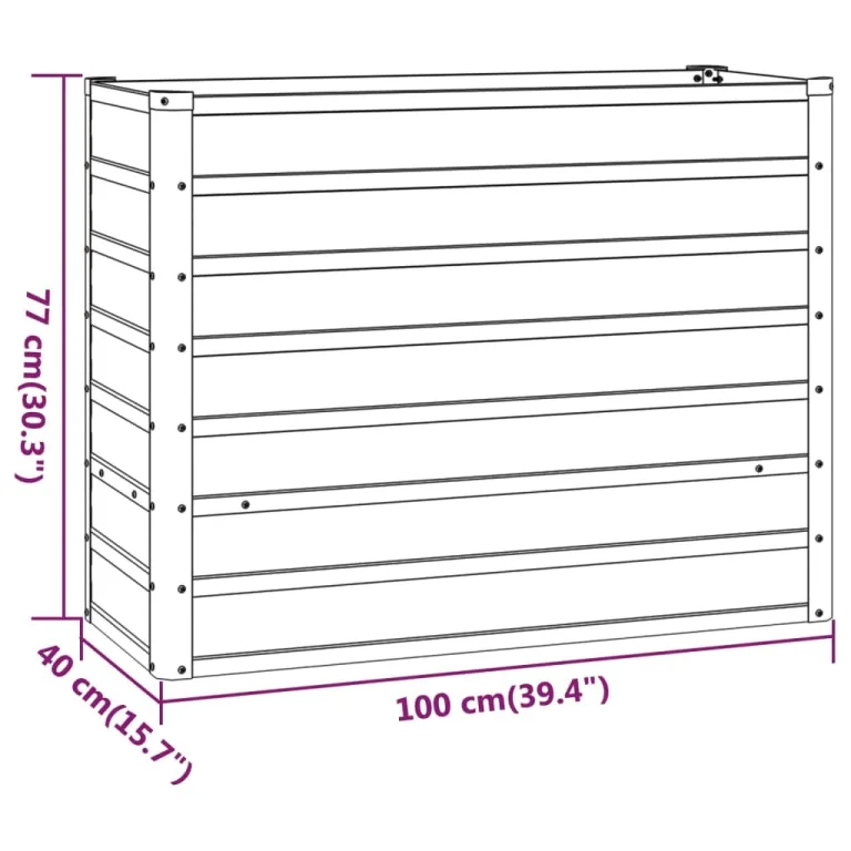 Myheimly Hochbeet, Hochbeet für Garten Balkon Terrasse, Kräuterhochbeet zum Selber Bauen, Gemüsebeet Pflanzkübel aus Metall, Grau Cortenstahl 100 x 40 x 77 cm – Bild 8
