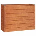 Myheimly Hochbeet, Hochbeet für Garten Balkon Terrasse, Kräuterhochbeet zum Selber Bauen, Gemüsebeet Pflanzkübel aus Metall, Grau Cortenstahl 100 x 40 x 77 cm - Thumbnail 2