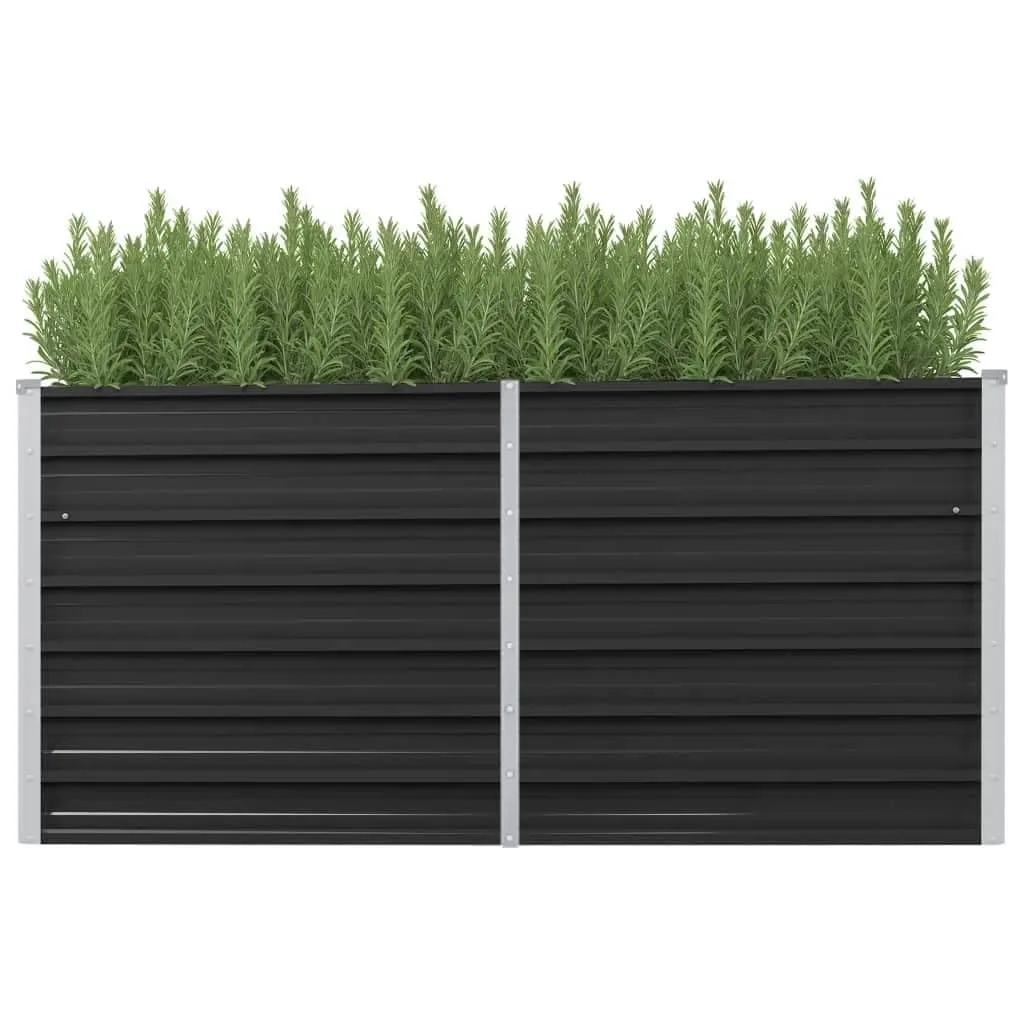 Myheimly Hochbeet Pflanzkübel Pflanzbeet Gemüsebeet Gartenbeet Frühbeet Blumenkasten Pflanzkasten Garten Verzinkter Stahl Anthrazit 160 x 40 x 77 cm - Bild 1