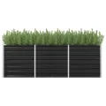 Myheimly Hochbeet Pflanzkübel Pflanzbeet Gemüsebeet Gartenbeet Frühbeet Blumenkasten Pflanzkasten Garten Verzinkter Stahl Anthrazit 160 x 40 x 77 cm - Thumbnail 9