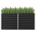 Myheimly Hochbeet Pflanzkübel Pflanzbeet Gemüsebeet Gartenbeet Frühbeet Blumenkasten Pflanzkasten Garten Verzinkter Stahl Anthrazit 160 x 40 x 77 cm - Thumbnail 1