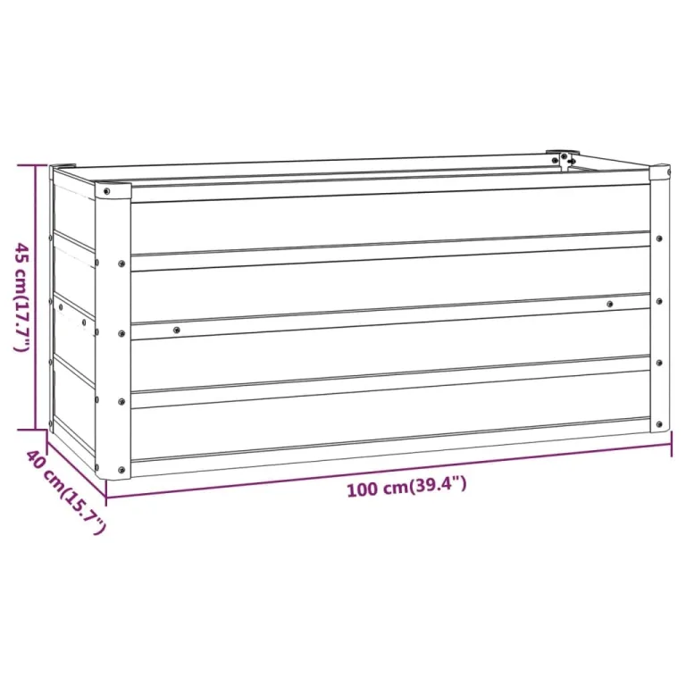 Myheimly Hochbeet, Hochbeet für Garten Balkon Terrasse, Kräuterhochbeet zum Selber Bauen, Gemüsebeet Pflanzkübel aus Metall, Grau Cortenstahl 100 x 40 x 45 cm – Bild 8