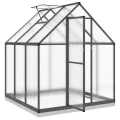 IKAYAA Gewächshaus mit Fundamentrahmen Gewächshaus Aluminium für den Garten Treibhaus Gartenhaus Winterfest Aufzucht Tomatenhaus Frühbeet und Pflanzenhaus-Anthrazit-169 x 169 x 202 cm - Thumbnail 6