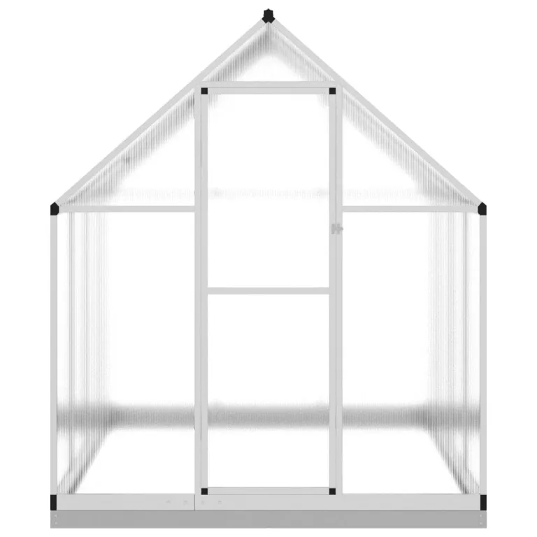 IKAYAA Gewächshaus mit Fundamentrahmen Gewächshaus Aluminium für den Garten Treibhaus Gartenhaus Winterfest Aufzucht Tomatenhaus Frühbeet und Pflanzenhaus-Silber-224 x 169 x 202 cm – Bild 3
