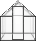 IKAYAA Gewächshaus mit Fundamentrahmen Gewächshaus Aluminium für den Garten Treibhaus Gartenhaus Winterfest Aufzucht Tomatenhaus Frühbeet und Pflanzenhaus-Anthrazit-169 x 169 x 195 cm - Thumbnail 4