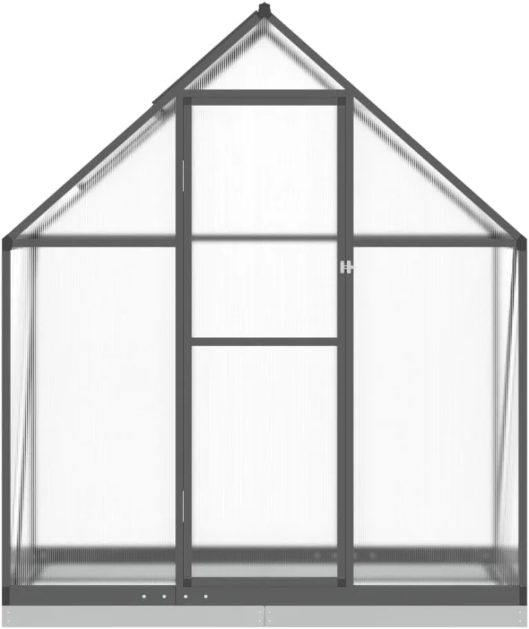 IKAYAA Gewächshaus mit Fundamentrahmen Gewächshaus Aluminium für den Garten Treibhaus Gartenhaus Winterfest Aufzucht Tomatenhaus Frühbeet und Pflanzenhaus-Anthrazit-169 x 58 x 202 cm – Bild 4