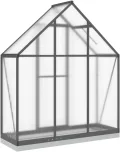 IKAYAA Gewächshaus mit Fundamentrahmen Gewächshaus Aluminium für den Garten Treibhaus Gartenhaus Winterfest Aufzucht Tomatenhaus Frühbeet und Pflanzenhaus-Anthrazit-169 x 58 x 202 cm - Thumbnail 6