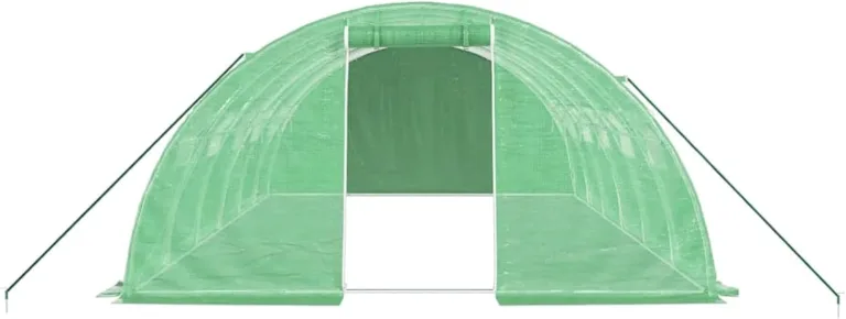 IKAYAA Folientunnel Gewächshaus 6 x 4 x 2 m Foliengewächshaus Gewächshaus Tomatengewächshaus Treibhaus Folientunnel, Fenster mit Insektenschutz, für Tomaten Grün – Bild 4