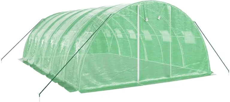 IKAYAA Folientunnel Gewächshaus 6 x 4 x 2 m Foliengewächshaus Gewächshaus Tomatengewächshaus Treibhaus Folientunnel, Fenster mit Insektenschutz, für Tomaten Grün – Bild 3