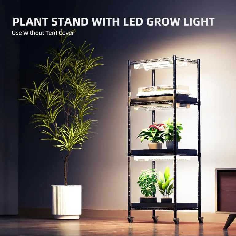 Spider Farmer 2025 Pflanzenständer Grow Lampe Kit, 4 Etagen Pflanze Regal mit 6 Stück 30cm Vollspektrum LED Lights und GrowZelt für Seed Starting Pflanzen Wachstum 40x30x120CM – Bild 3