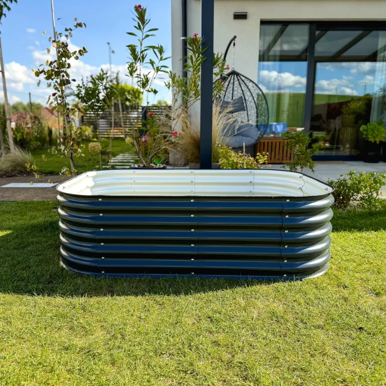 UNIGARDIA Hochbeet aus Metall 200x60x43 cm - Modulares 6-in-1 Hochbeete-Kit - Rostfreie Hochbeete für Garten aus Premium Zn-Al-Mg Stahl - Min. 20 Jahre Lebensdauer - 43 cm Hoch Gemüsebeet, Anthrazit – Bild 8