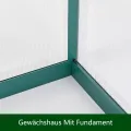 Aluminium Anlehngewächshaus Beistell Tomatengewächshaus klein Gewächshaus Dreitürig Treibhaus Ohne Rückwand 182x122X195 cm grün - Thumbnail 8