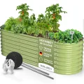 HOFGARTEN Hochbeet Metall 200x60x60 cm - Hochwertiges Gartenbeet aus Zn-Al-Mg Stahl - wetterfest & rostgeschützt - Modularer 6-in-1 Bausatz QuickGrow Plus (Salbei) - Thumbnail 9