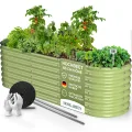 HOFGARTEN Hochbeet Metall 200x60x60 cm - Hochwertiges Gartenbeet aus Zn-Al-Mg Stahl - wetterfest & rostgeschützt - Modularer 6-in-1 Bausatz QuickGrow Plus (Salbei) - Thumbnail 1