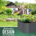 200x60x60 cm Hochbeet Metall I 6-in-1 Gartenbeet aus verzinktem Stahl I Pflanzbeet wetterfest & rostfrei I Ovales Gemüsebeet für Garten & Terasse I Hochbeet Bausatz ohne Boden (Anthrazit) - Thumbnail 6
