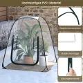 WOLTU Pop-up Mini-Gewächshaus, aus wasserdichtem PVC-Material, Feuchtigkeit im Sommer und Wärme im Winter aufrechterhalten, innen und außen verwendbar, 70 x 70 x 80 cm, transparent - Thumbnail 2