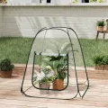 WOLTU Pop-up Mini-Gewächshaus, aus wasserdichtem PVC-Material, Feuchtigkeit im Sommer und Wärme im Winter aufrechterhalten, innen und außen verwendbar, 70 x 70 x 80 cm, transparent - Thumbnail 4