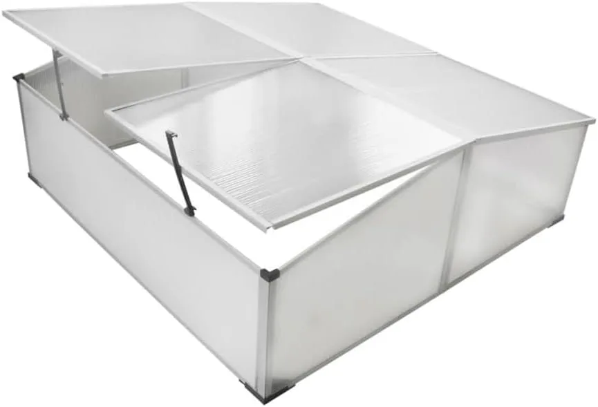 Gewächshaus im Garten Frühbeet 108x41x110 cm Frostschutz Pflanzen Winterschutz Gemüsehaus Treibhaus Winterfest Gerätehaus Tomaten Gewächshaus Balkone,Terrassen mit 4 Deckeln