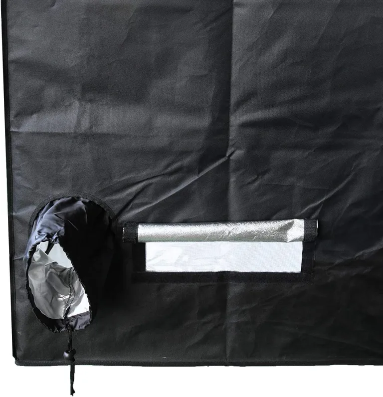 Growzelt für Pflanzen, Grow Box für Homegrow, Indoor Anbauzelt, Grow Tent mit Lichtdicht, Gewächshaus, schwarz, Pflanzzelt 60x60x160cm – Bild 5