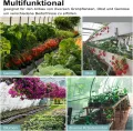 WOLTU Gewächshaus, Foliengewächshaus für Aufzucht Tomaten, Tomatenhaus Winterfest mit Tür 6 Fenstern, aus Stahlrohr PE, 300 x 300 x 200 cm, Weiß - Thumbnail 7