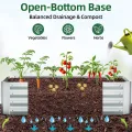 Ohuhu 3 in 1 Hochbeet Metall mit Gewächshaus Frühbeet & PVC Foliengewächshaus, Hochbeet Frühbeet mit Tomatenhaus Kräuterbeet mit Stahlrahmen Blumenkasten für Garten 120×60×30 cm - Thumbnail 3