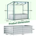 Ohuhu 3 in 1 Hochbeet Metall mit Gewächshaus Frühbeet & PVC Foliengewächshaus, Hochbeet Frühbeet mit Tomatenhaus Kräuterbeet mit Stahlrahmen Blumenkasten für Garten 120×60×30 cm - Thumbnail 5