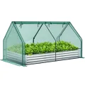 Ohuhu 3 in 1 Hochbeet Metall mit Gewächshaus Frühbeet & PVC Foliengewächshaus, Hochbeet Frühbeet mit Tomatenhaus Kräuterbeet mit Stahlrahmen Blumenkasten für Garten 120×60×30 cm - Thumbnail 10
