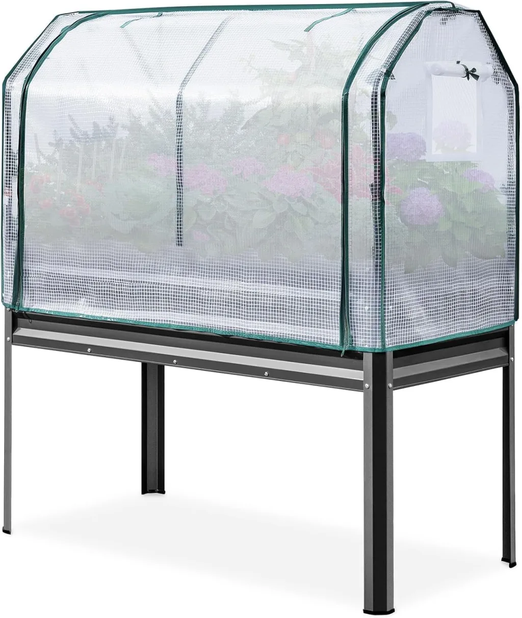 KING BIRD Hochbeet aus Metall Pflanzkasten Blumenbett, Frühbeet Bausatz Kräuterbeet für Garten, Balkon, Terrasse (122x61x42cm)