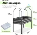 KING BIRD Hochbeet aus Metall Pflanzkasten Blumenbett, Frühbeet Bausatz Kräuterbeet für Garten, Balkon, Terrasse (122x61x42cm) - Thumbnail 6