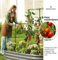 KING BIRD Hochbeet mit Rankgitter, Pflanzkasten Gartenkasten Frühbeet Kräuterbeet mit Gitterspalier für Garten, Klettergemüse, Blumen,180x90x30 cm, Dunkelgrau - Thumbnail 5