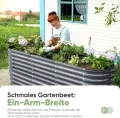 KING BIRD Hochbeet Verzinkter Stahl flanzkasten Gartenkasten 240 x 60 x 87 cm Grau Gartenbeet Frühbeet Garten für Blumen, Obst, Gemüse - Thumbnail 7