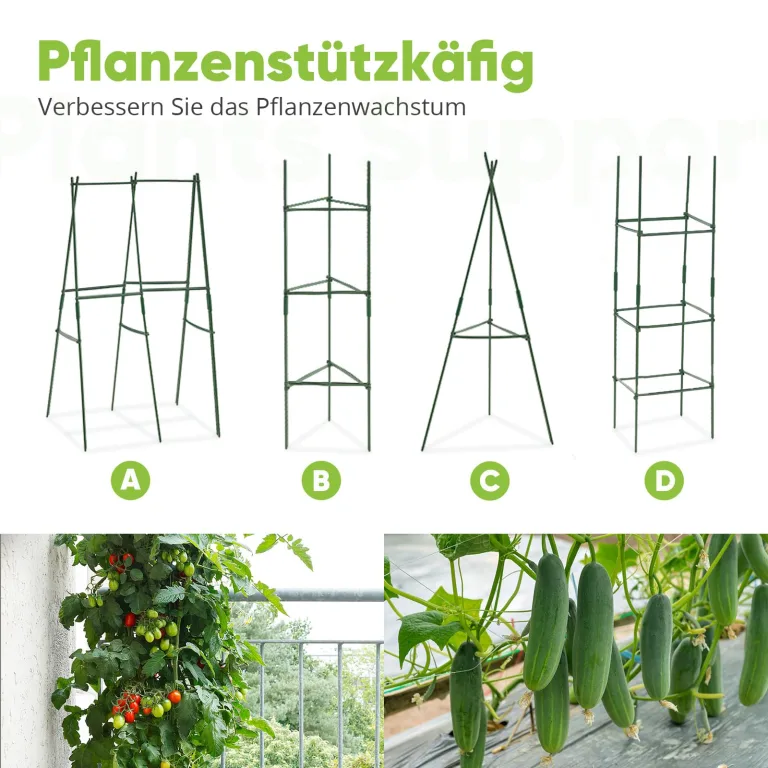 Quictent Hochbeet Metall Pflanzbeet,Frühbeet Ohne Boden für Garten,Gartenbeet 180 x 90 x 30cm,Frühbeet Pflanzkübel mit Tomatenkäfigen,Grau – Bild 6
