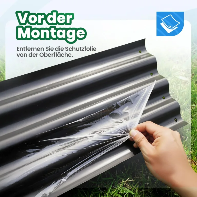 Quictent Hochbeet Metall Pflanzbeet, Stabiles Frühbeet Ohne Boden, Gartenbeet 240×120×62 cm, Extragroße Pflanzkasten für Balkon & Garten, Garu – Bild 6
