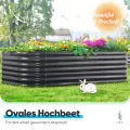 Quictent Hochbeet Metall Pflanzbeet, Stabiles Frühbeet Ohne Boden, Gartenbeet 240×120×62 cm, Extragroße Pflanzkasten für Balkon & Garten, Garu - Thumbnail 2