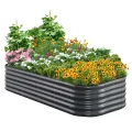 Quictent Hochbeet Metall Pflanzbeet, Stabiles Frühbeet Ohne Boden, Gartenbeet 240×120×62 cm, Extragroße Pflanzkasten für Balkon & Garten, Garu - Thumbnail 10