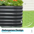 Quictent Hochbeet aus Metall,Rostfreies Pflanzenbeet oval Freistehende Gemüsebeet 180 x 90 x 62cm,Pflanzkasten für Blumen,Obst,Gemüse,Grau - Thumbnail 3