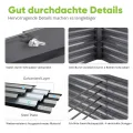 Quictent Hochbeet Metall 240x120x62cm, Wetterfestes Erhöhte Extragroße Pflanzenbeet, Gemüsebeet Pflanzkasten Frühbeet mit Tomatenkäfigen, Gartenbeet für Garten,Grau - Thumbnail 8
