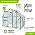 BRAST Gewächshaus Aluminium mit Fundament | 42 Modelle | 130x190x195cm - 490x250x235cm | TÜV geprüft | 6mm Hohlkammerplatten | rostfrei wetterfest temperaturbeständig | 250x250x205cm Grün - Thumbnail 7