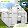 BRAST Gewächshaus Aluminium mit Fundament | 42 Modelle | 130x190x195cm - 490x250x235cm | TÜV geprüft | 6mm Hohlkammerplatten | rostfrei wetterfest temperaturbeständig | 430x250x205cm Silber - Thumbnail 4