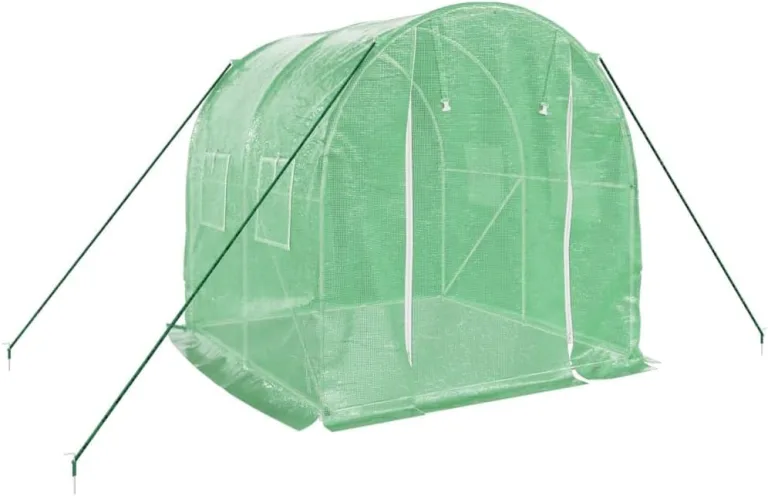 Gewächshaus mit Stahlrahmen Grün 4 m² 2x2x2 m, Frühbeet, Tomatenhaus, Treibhaus, Greenhouse, Garten Zubehör – Bild 4